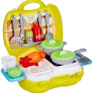 Portable Suitcase with Realistic Cooking Toys