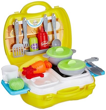 Portable Suitcase with Realistic Cooking Toys