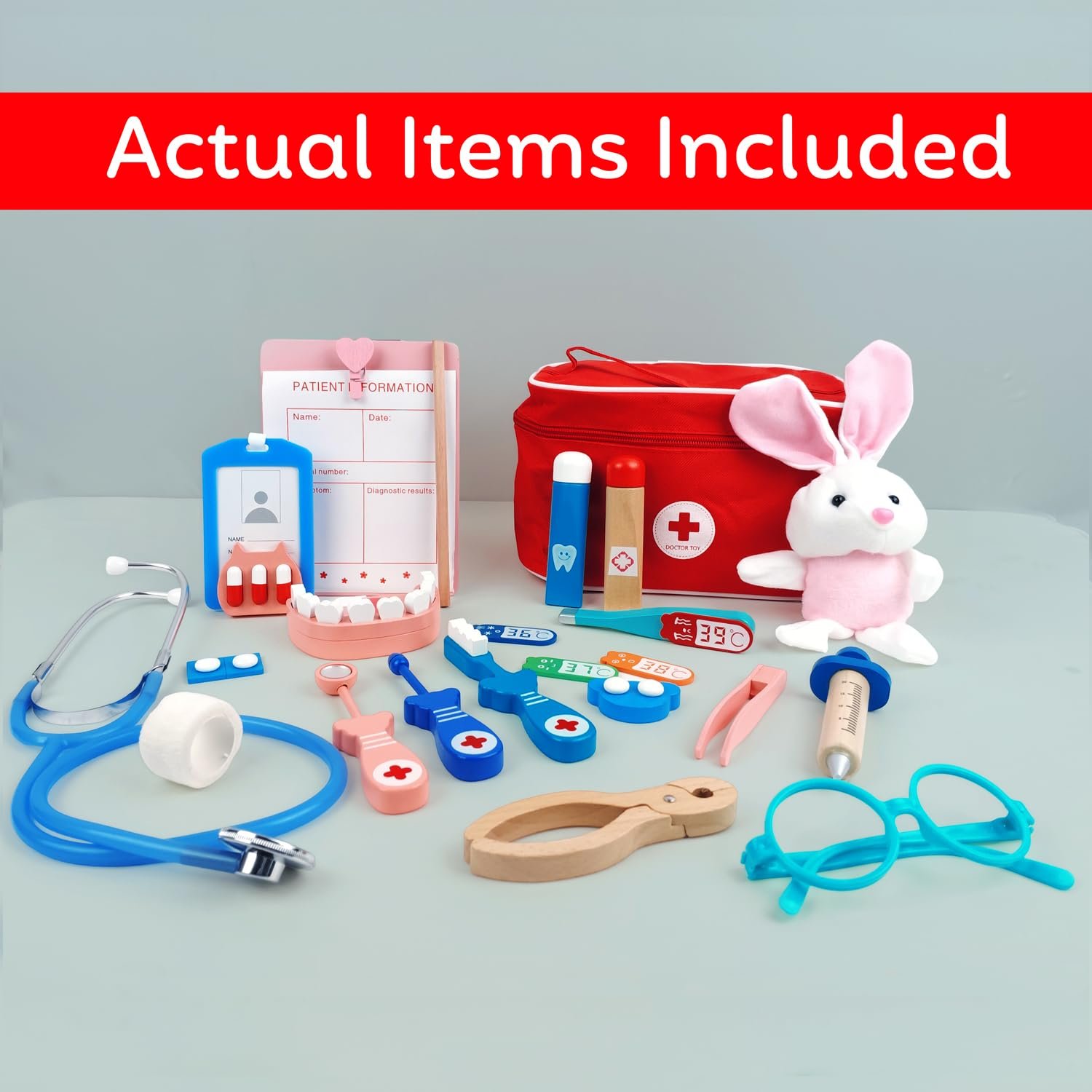 Doctor Play Set for Kids Wooden Dentist Set